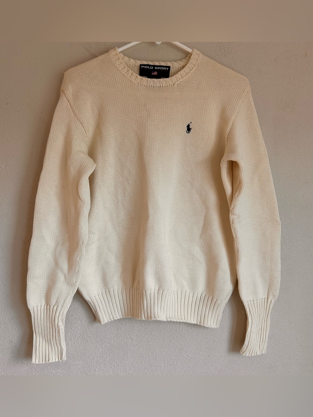 Polo by Ralph Lauren Men's Cream Crewneck Sweater by Polo Ralph Lauren Sz Small